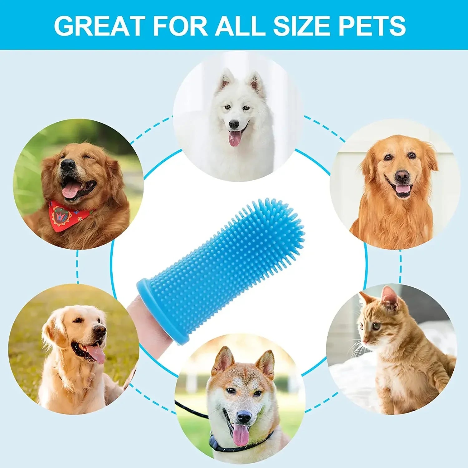 Silicone Finger Toothbrush for Dogs & Cats